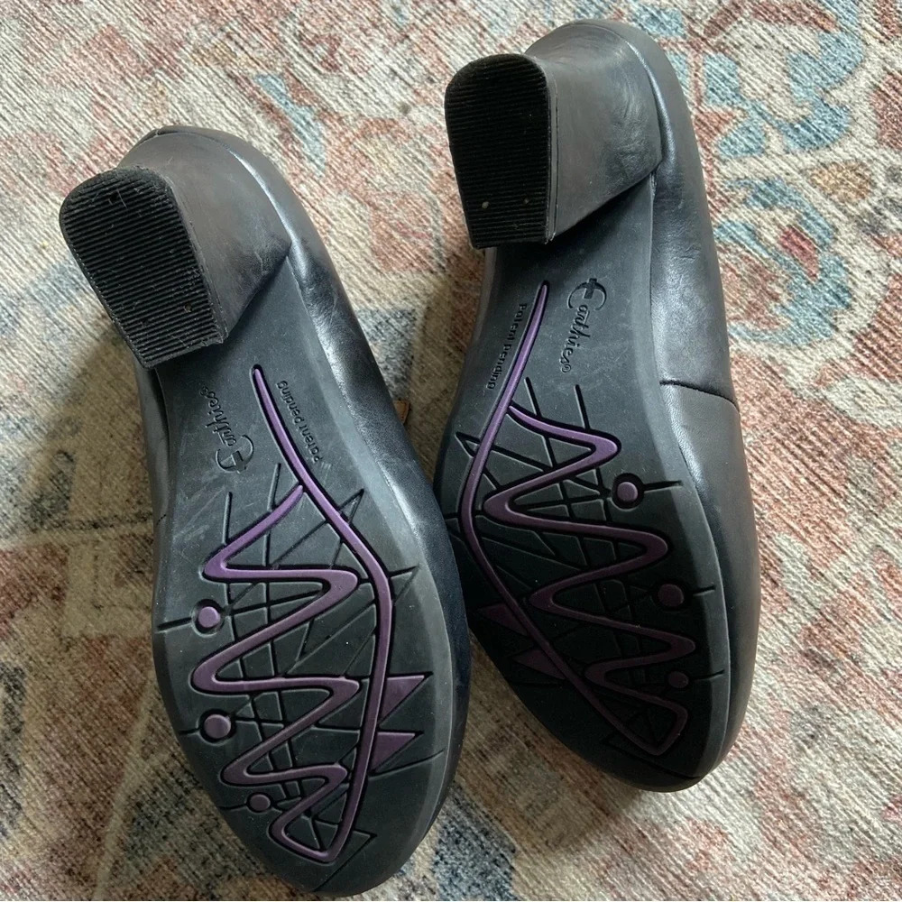Earthies Black Leather Mary Jane Heels Dark Academia Size 7 Whimsigoth - Picture 8 of 14